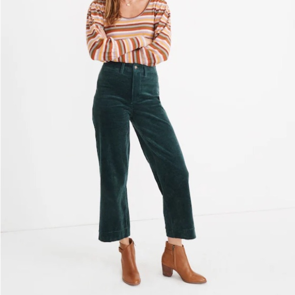 LAST CHANCE! CLEARANCE Madewell Salmon Slim Emmett Wide-Leg Crop Corduroy Pant